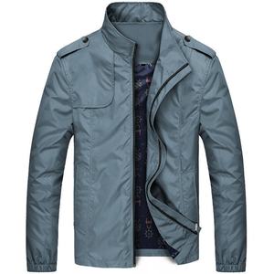 Nouvelle veste décontractée pour homme à col montant, couleur unie, coupe-vent fine - Tissu en nylon léger, fabricant de vestes sur mesure - Product Image 1