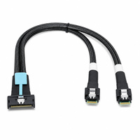 Câble interne de serveur PCIe Gen5 MCIO 8I vers 2X SlimSAS 4I, 74 broches 38 broches, brancheur en Y pour carte HBA RAID vers backplane de lecteur
