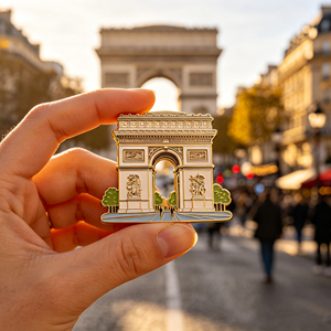 Souvenir en métal émaillé 3D vibrant en alliage de zinc, haut de gamme, en forme de monument urbain, personnalisable avec logo, pour réfrigérateur, Pâques, remise de diplôme - Product Image 1