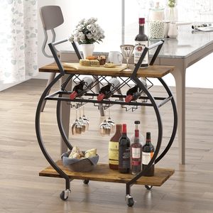 Carrito de hierro forjado simple, multifuncional, fácil de usar, con ruedas, carrito de comida portátil, adecuado para restaurantes transfronterizos - Product Image 2