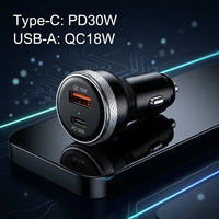 Chargeur de voiture OEM personnalisé, mini 51W PD30W QC18W, double port, charge rapide, fabricant en gros, chargeur de voiture type C