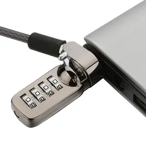 Kunci kabel kombinasi kata sandi logam 4 digit gembok nomor aman untuk pengguna Laptop