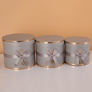 DAMAI <b>Macaron</b> Double Ribbon Bow Round Hug Bucket Gift <b>Box</b> New Set of Three Flowers for Party Decorations With Phnom Penh - Product Image 3