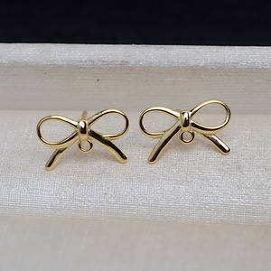 Boucles d'oreilles en argent S925 pour femmes, nœud papillon, baroque, cache-trou décoratif, anneau d'ouverture d'oreille ouverte 4120, accessoires de bijoux - Product Image 4