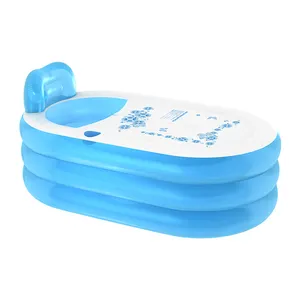 Aufblasbare Badewanne PVC Tragbare SPA Umwelt badewanne Badezimmer SPA Für Erwachsene Mit Luftpumpe Hellblau