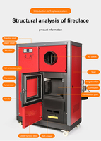 Estufa de pellets biológica de limpieza automática de polvo, biomasa, aserrín biológico, aserrín de madera, chimenea ardiente, estufas de pellets