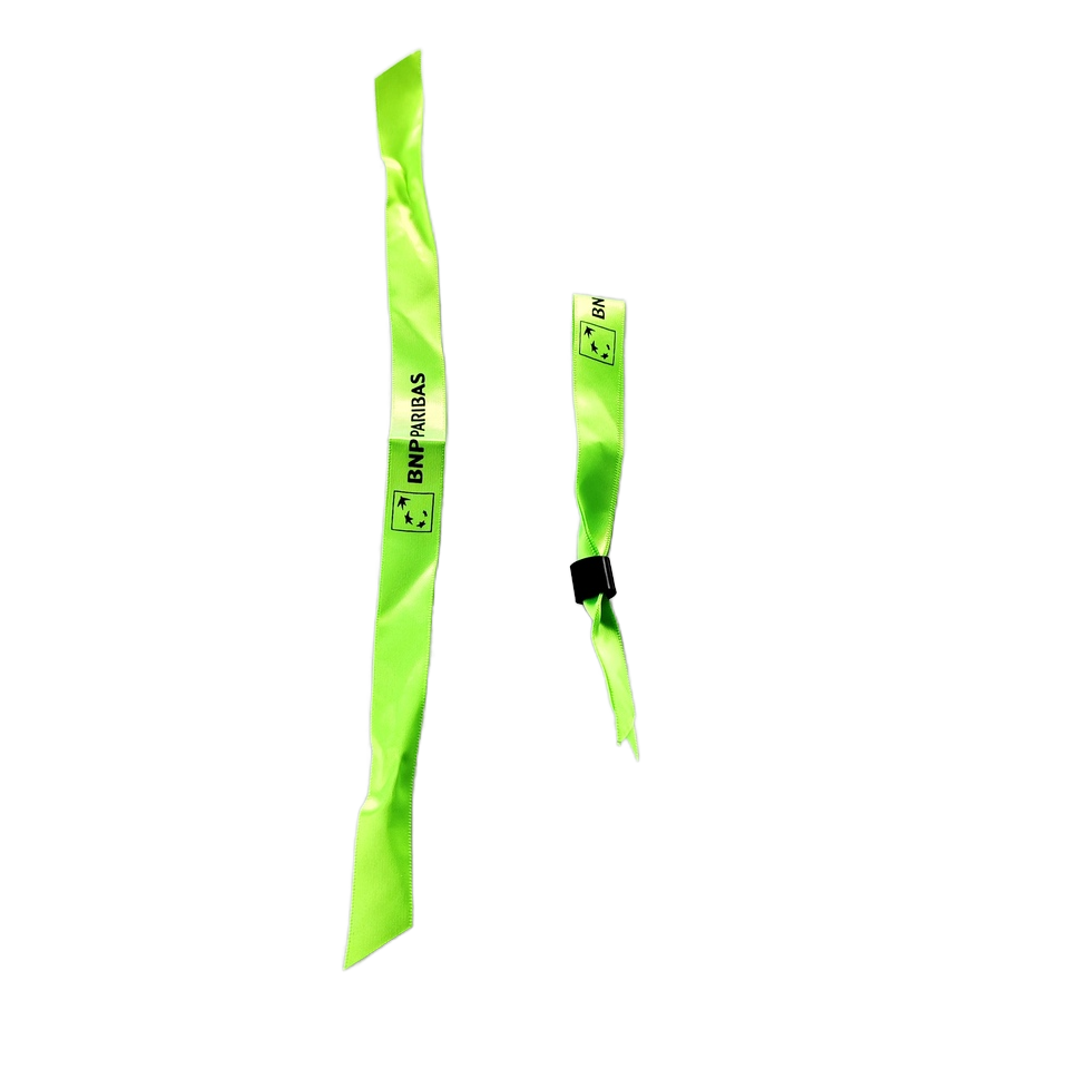 Light Green Fashion Satin Music Festival Party Concerts Logo Printing Short Wristband Strap Lanyard Custom Wrist Ribbon