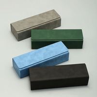 Boîte à lunettes carrée rigide résistante à la pression, personnalisable avec logo, pour hommes et femmes, en cuir PU coloré
