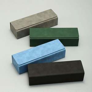 Boîte à lunettes carrée rigide résistante à la pression, personnalisable avec logo, pour hommes et femmes, en cuir PU coloré - Product Image 2