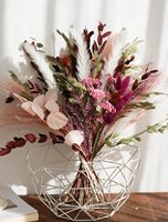 Buket Bunga Kering Alami dengan Rumput Pampas Boho - Dekorasi Pernikahan Gaya Farmhouse yang Chic, Pengisi Vas DIY untuk Kantor dan Rumah