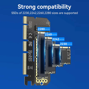 Portable M.2 SSD NVME (m Key) and NGFF (b Key) to <strong>PCI</strong>-<strong>e</strong> <strong>3.0</strong> X 4 Expansion Card Dual M.2 PCIE <strong>Adapter</strong> - Product Image 2