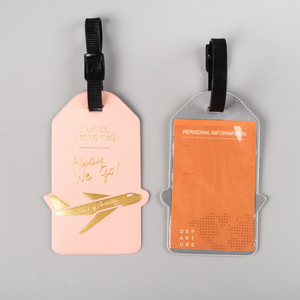 飞机 PU 皮革行李标签男士和女士手提箱吊牌标签寄售名片袋吊牌通过狗牌 - Product Image 3