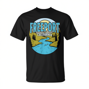 T-shirt con stampa souvenir Freeport California River Valley - Product Image 2