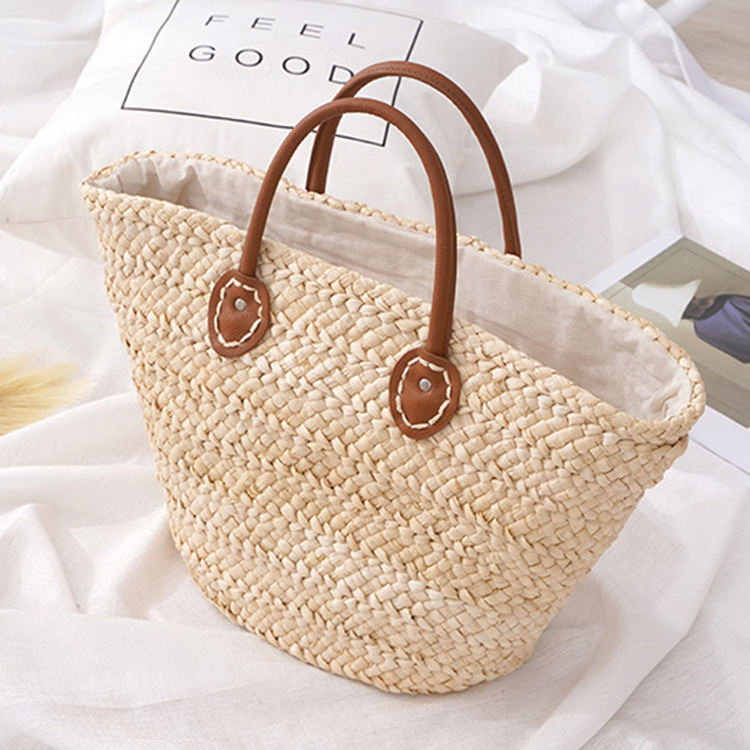 Borsa In Paglia Intrecciata Donna Estiva – Modello Boho Con Frange E Perline, Piccola A Mano, Per Spiaggia E Città - 6