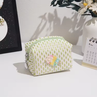Dompet Mini Kualitas Tinggi Bahan Kanvas Polyester Vintage, Dompet Ramping Anti Maling dengan Ritsleting, Desain Kartun Sederhana, Banyak Slot Kartu