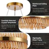 Lustre en cristal moderne de luxe en gros, suspension LED multi-styles avec cadre métallique pour salon, escalier, hall d'entrée