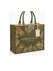 Sac en jute bohème réutilisable avec pompons en macramé tissé et motif brodé pour les marques de mode et de style de vie - Product Image 3