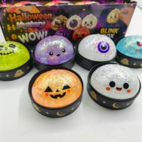 Boîte Mystère Squishy Pailletée Halloween, Jouet Anti-Stress Doux et Moelleux avec Yeux de Citrouille et Fantômes, Cadeau Surprise pour Enfants pour Fête d'Halloween