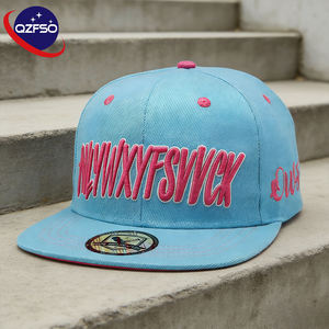 QZFSO Custom Logo Cotton Twill <b>Flat</b> Brim Snapback <b>Cap</b> 3D Embroidered Streetwear Hip Hop 6 Panel Baseball Hat for Men - Product Image 1