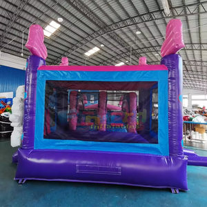 Castillo hinchable de unicornio commercial bounce house combo dual lane inflatable unicorn bouncer with slide - Product Image 4