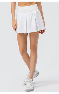 <span class=keywords><strong>Jupe</strong></span> plissée noire avec <span class=keywords><strong>short</strong></span> intérieur pour femmes <span class=keywords><strong>jupe</strong></span> de tennis blanche logo personnalisé haute qualité sport yoga casual <span class=keywords><strong>jupe</strong></span> quotidienne - Product Image 5