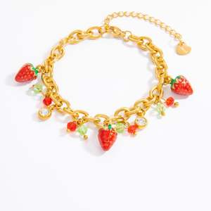 Zoryn High-End Single Pendant Stainless Steel Bracelet with 18K Gold Ins Trendy <b>Charm</b> DIY <b>Charm</b> Bracelets for Anniversaries - Product Image 1