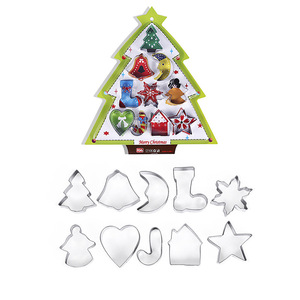 Stainless steel Christmas cake and cookie molds, <b>baking</b> children's cookie shapes, 6-piece and 10-piece chocolate tools <b>set</b> - Product Image 2