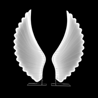Metallene Engelsflügel Hochzeitsbühnen-Requisiten Leuchtende LED AC-Betriebene Dekorative Lichter Boden-Flurbeleuchtung Riesige Flügelleuchten Hintergrund-Dekoration