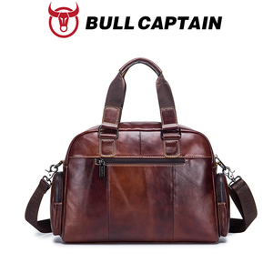 BULLCAPTAIN Sac à main en cuir véritable pour homme, sacoche d'affaires pour ordinateur portable 15 pouces, sac de bureau de luxe en cuir de vachette, sac de voyage pour homme - Product Image 6