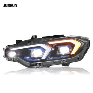 ไฟหน้า LED Jushun สำหรับ BMW ซีรีส์ 3 F30 กรอบสีน้ำเงิน พร้อมไฟ DRL และไฟเลี้ยวแบบไดนามิก - Product Image 3