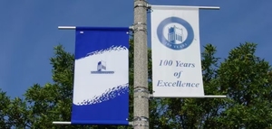 Drapeau de rue rectangulaire professionnel personnalisé, impression personnalisée, protection UV, ignifuge, pour enseignes publicitaires - Product Image 5