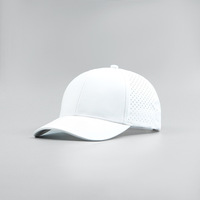 Individuelles Patch-Logo 6-Panel Wasserdichte Polyester Sport Golf Kappe Lasergeschnittene Perforierte Dad Baseball Cap