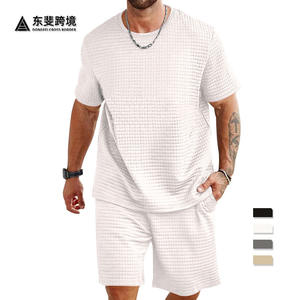 Conjunto Deportivo Informal para Hombre Dongfei, Verano, Corte Holgado, Camiseta y Pantalones Cortos de Seda Helada, Dos Piezas, Secado Rápido, Negro, Gris, Blanco - Product Image 3