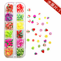 3d Nail Art Decoratie Vruchten Slice Polymeer 12Gird Manicure Aardewerk Zacht Fruit Plakjes Klei Polymeer Nagel Decoratie