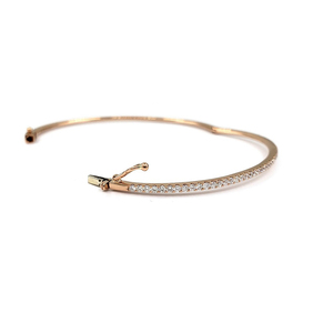 Bijoux fins en or rose 18 carats avec diamants véritables, 52 pièces, 0,68 carat, taille brillant rond, bracelet classique en forme de 8, excellent cadeau pour femme - Product Image 3