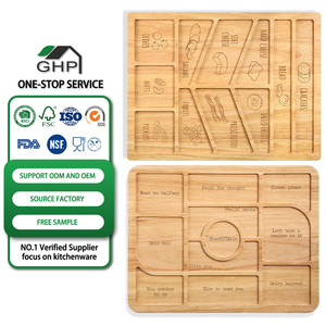 Planche à charcuterie amusante en <span class=keywords><strong>bambou</strong></span> avec compartiments, planche à fromage en bois, planche de service et de découpe pour cadeau de mariage - Product Image 1