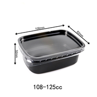 Boîte d'emballage alimentaire en plastique transparent de 250 ml avec couvercle, impression personnalisée du logo