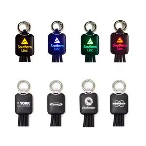 Porte-clés personnalisé avec logo, câble USB 3 en 1, LED - Product Image 2