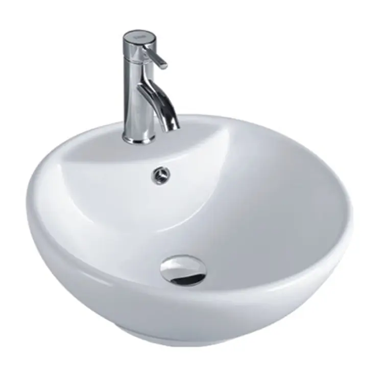 Modern Lavabo Hotel Round Circular Ceramic Hand Wash Sink Counter Top Bathroom Art Basin