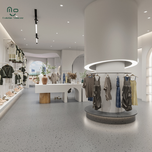 Moderno Exhibidor de Ropa Portátil de Madera <span class=keywords><strong>para</strong></span> Boutique, Mueble de Diseño Interior <span class=keywords><strong>para</strong></span> Tiendas de Ropa Femenina y Masculina - Product Image 3