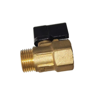 Robinet à bille miniature en laiton avec poignée en aluminium, filetage interne et externe 1/2 pouce, fabricant de robinets à bille en laiton
