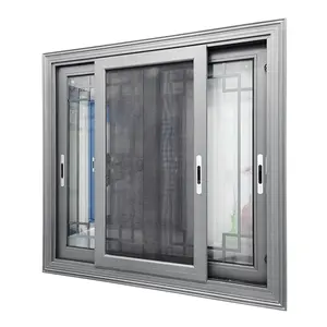 Amerikan standart kasırga darbe alüminyum alaşım enerji tasarrufu sürgülü pencereler çift cam alüminyum alaşım sürgülü kapılar ve W