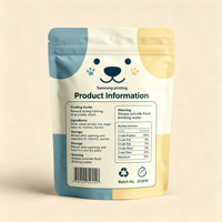 Sacs personnalisés professionnels en BOPP pour aliments pour animaux de compagnie, résistants à l'humidité, avec fenêtre transparente, à fermeture éclair, pour friandises pour chats et chiens