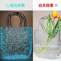 Vase en verre transparent lumineux irrégulier en gros pour arrangement floral hydroponique, décoration de table de salon à domicile