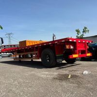 Semi-remorque à plateau plat à 2 essieux de 30 tonnes pour conteneurs de 20 pieds et transport de marchandises locales