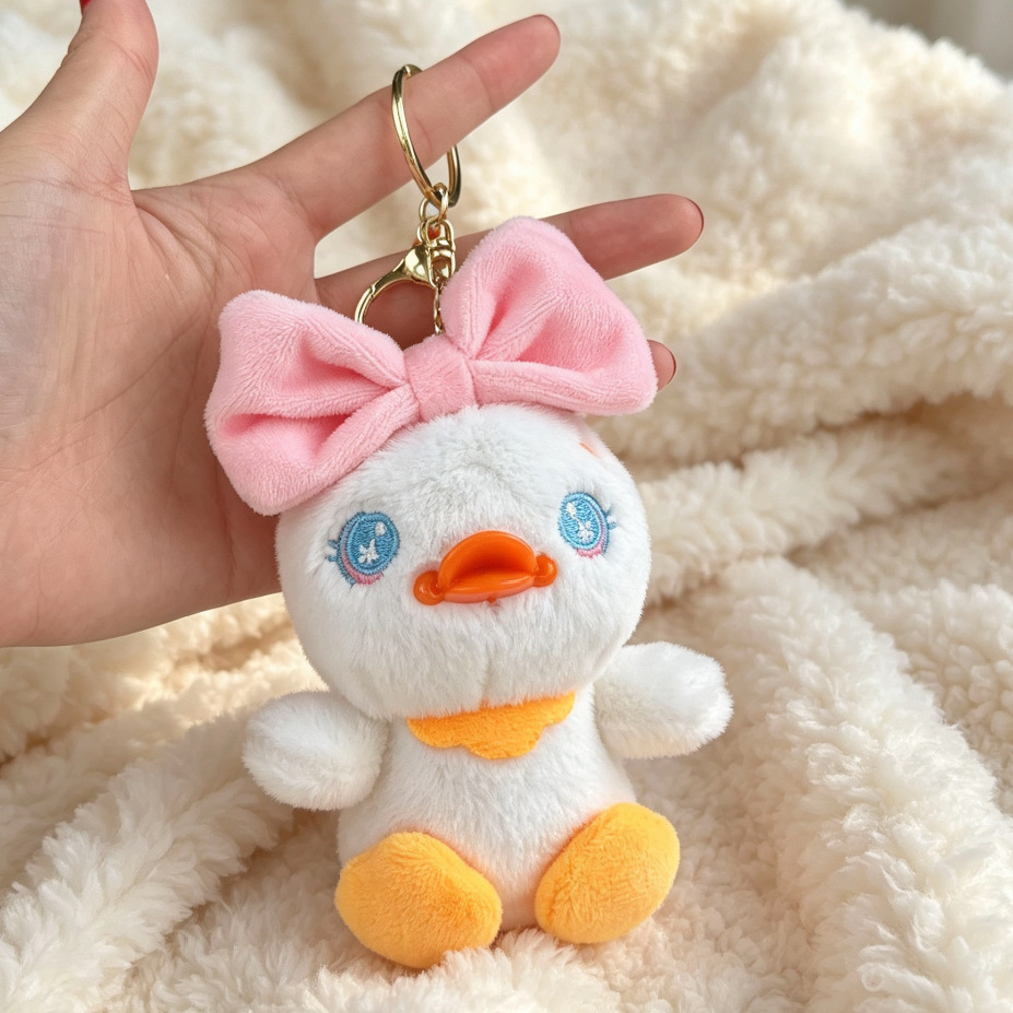 Canard blanc avec porte-clés doré