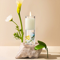 Zwei schicht ige getrocknete Blumen pflanzen dekoration mit Duft kerzen wachs verzierungen aus Holz stopfen glas für Weihnachts geschenke
