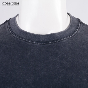 Camiseta AR062 Retro Hip Hop de Gran Tamaño, Estilo Batik Lavado, Manga Corta, Lisa, Marca de Moda Urbana - Product Image 5