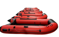 Bateau pneumatique de sport en PVC de 33 cm, rouge et noir, léger, pour activités nautiques