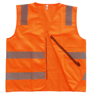 High Visible Security Reflective 100% Polyester <strong>Orange</strong> Safety <strong>Vest</strong> - Product Image 1